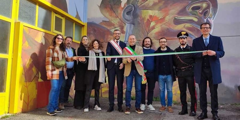 L'inaugurazione del murales