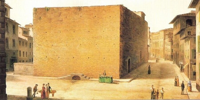 Il carcere delle Stinche, olio di Fabio Borbottoni (1820-1902)