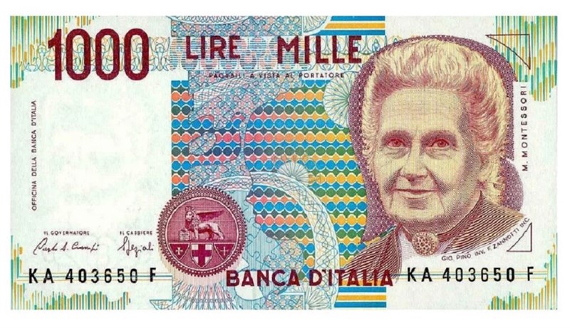 Maria Montessori sulle 1000 lire