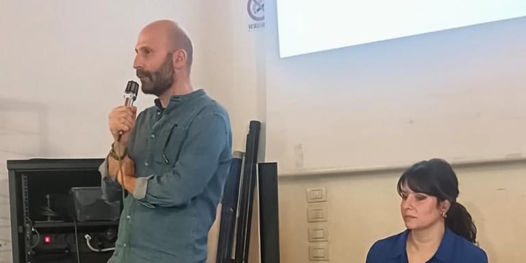 Il candidato Sindaco Carlo Boni durante "Welfare di comunità, per un patto tra le generazioni", l' incontro a Pontassieve di PontassieveFutura