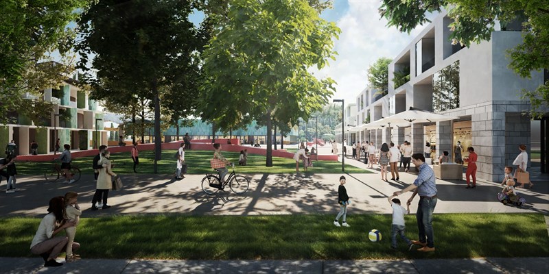 Il rendering di piazza Dietro Poggio