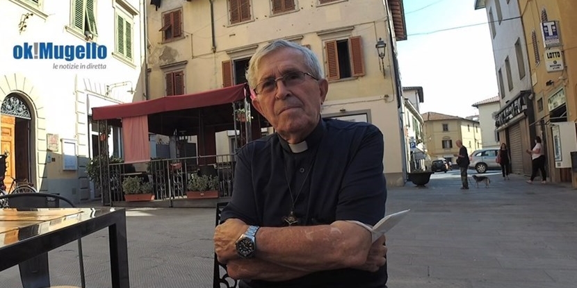 Don Poggiali in occasione di una sua visita a Borgo San Lorenzo