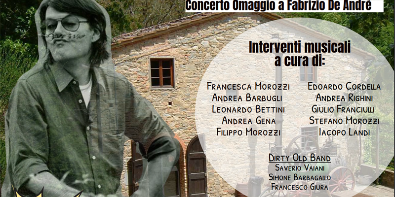 Concerto omaggio a Fabrizio De André. 27 luglio a Casa D'Erci