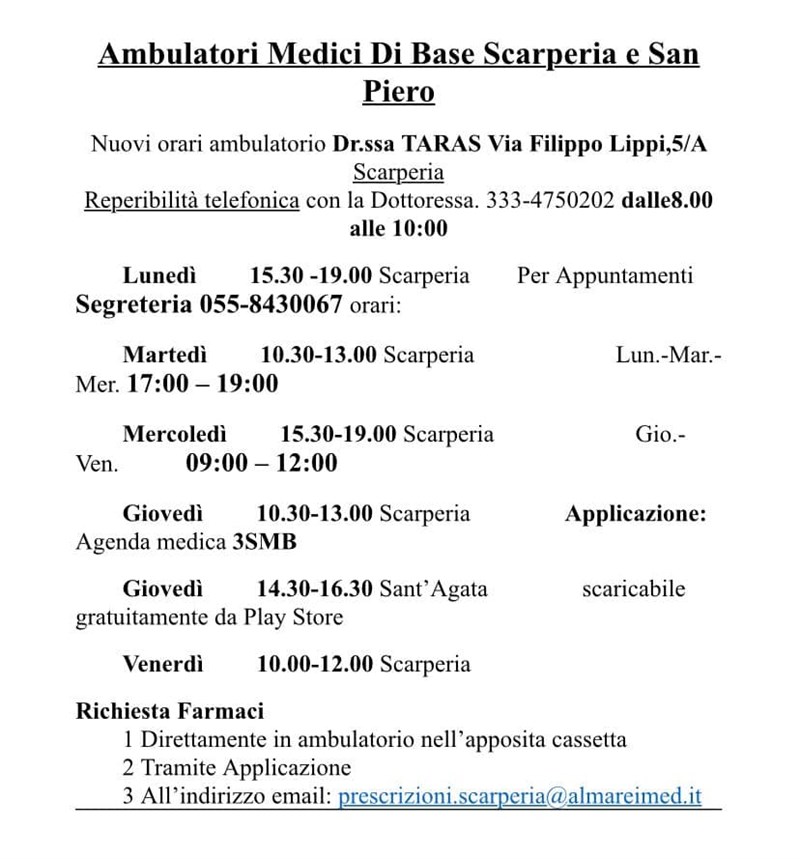 Gli orari dei medici