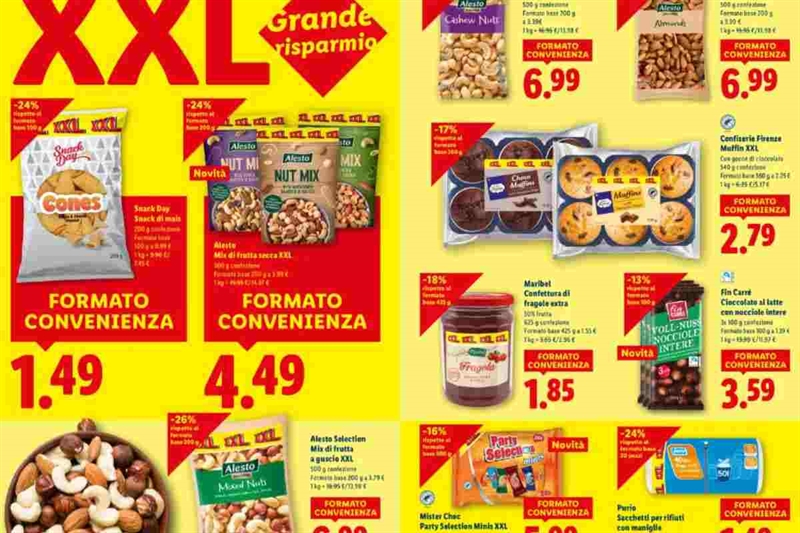 Offerte Lidl XXL: snack, dolci e prodotti per tutti i gusti