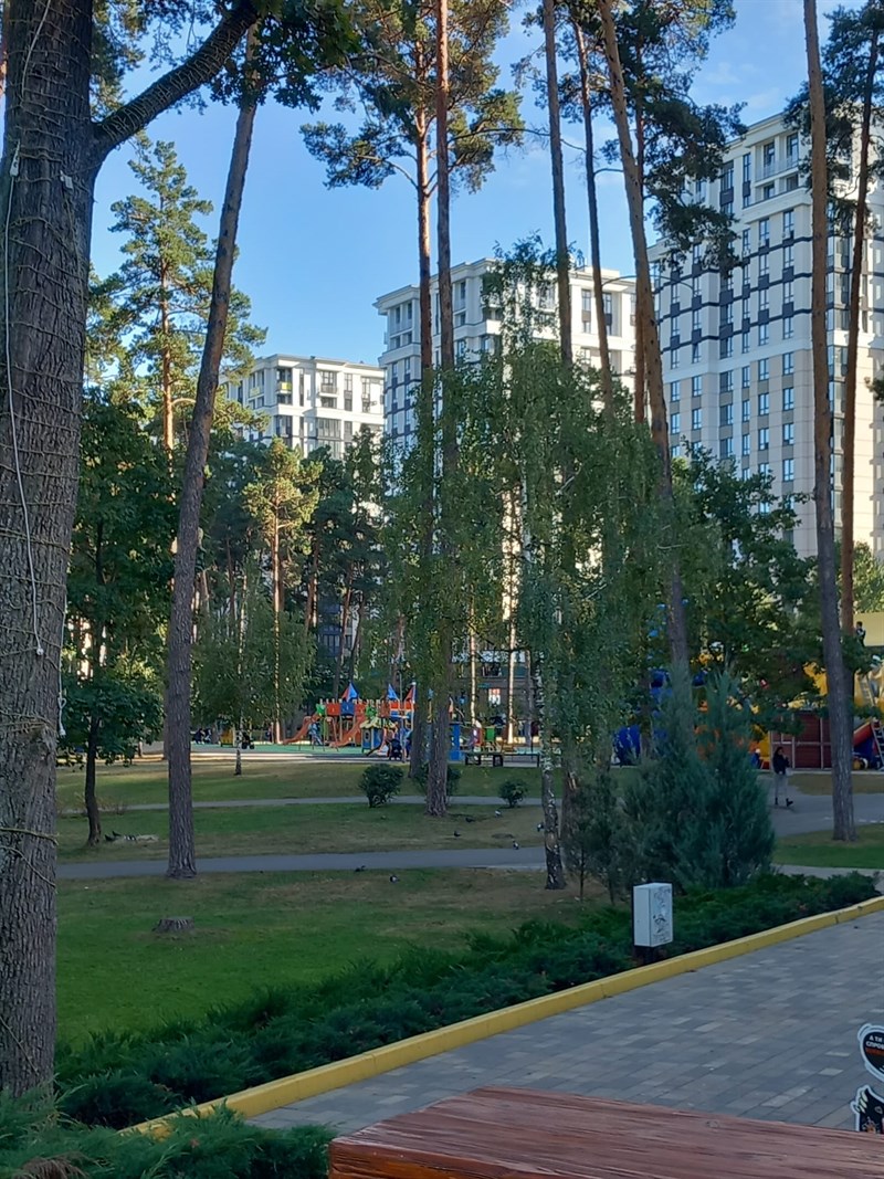 Irpin e Bucha sono immerse nel bosco. Non c'è abitazione che non abbia a due minuti di distanza un parco o un bosco ben curato.