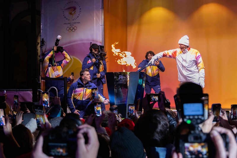 L'arrivo della torcia olimpica a Firenze