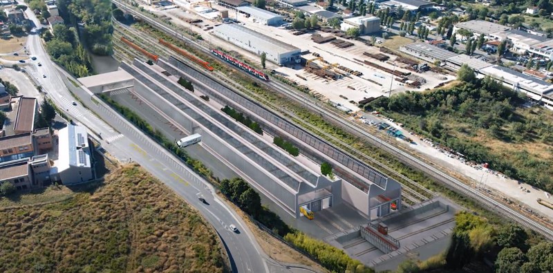 Rendering e planimetrie nuovo polo industriale di Pontassieve Bertolotti Rail