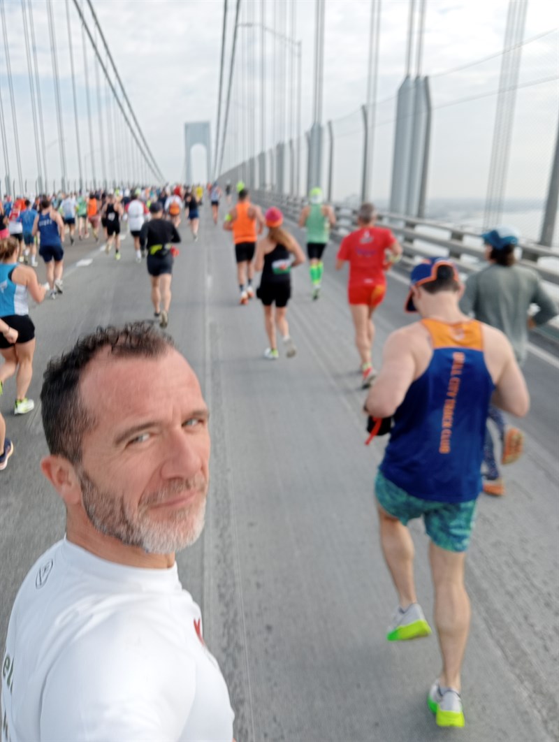 Cecconi durante la maratona di New York
