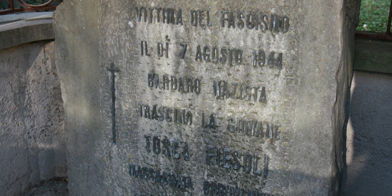 Il cippo che ricorda il sacrificio di Tosca Fiesoli