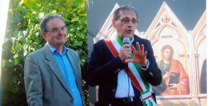 2016. Il conferimento del premio “Giotto e Beato Angelico” a Fabrizio Borghini da parte del sindaco di Vicchio Roberto Izzo