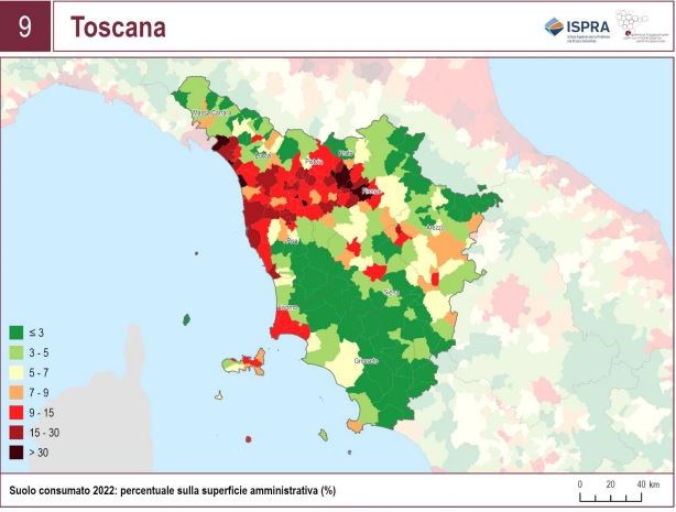 Consumo del suolo in Toscana