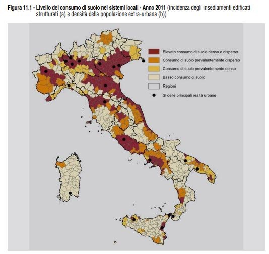 consumo del suolo in Italia