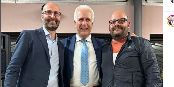 Carlo Boni e Nicola Povoleri con il Presidente della Regione Toscana Eugenio Giani