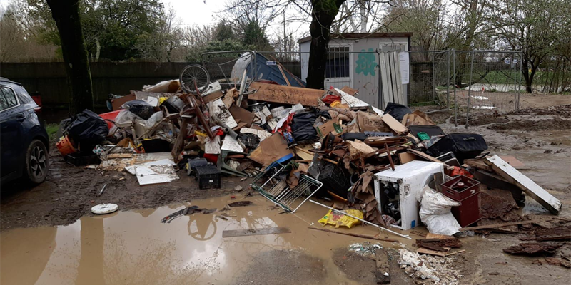 Rifiuti alluvionati