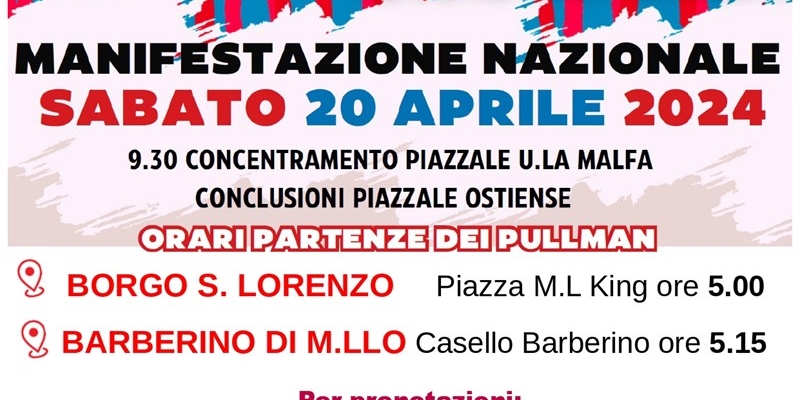 CGIL - Manifestazione Nazionale a Roma - Partenza pulman anche da Borgo