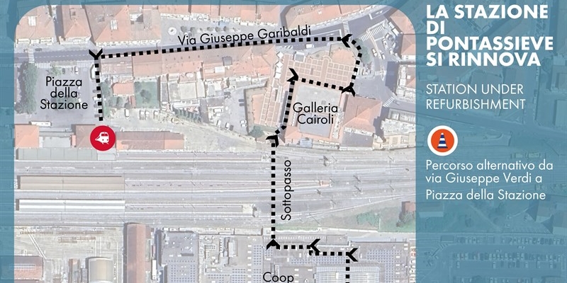 Stazione di Pontassieve. Chiusura temporanea del sottopassaggio per i lavori di riqualificazione