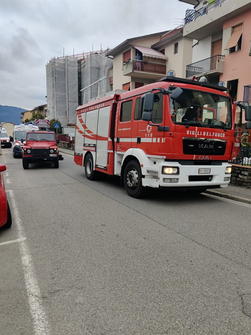 Incendio in Via Matteotti a Pontassieve
