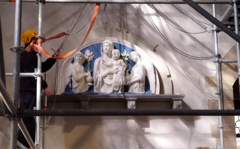 Fasi dei lavori del restauro