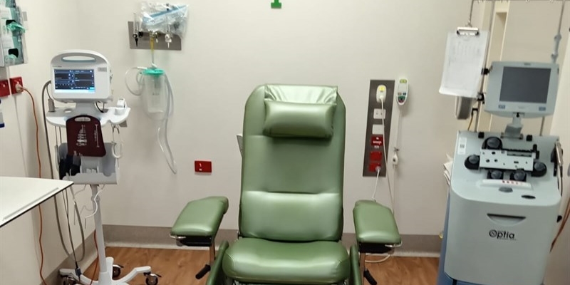 La sala dell’ospedale di Melbourne dove è stato trattato il sangue per il trapianto. 