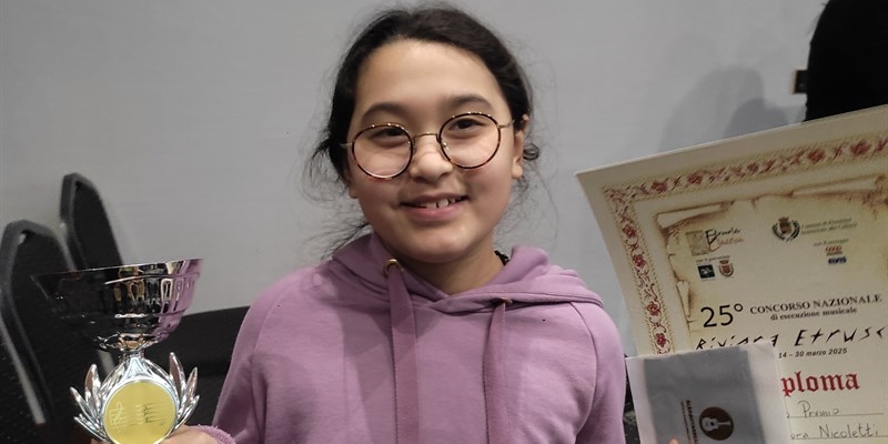 La giovanissima Aurora da Barberino premiata al 25° Concorso Nazionale di Esecuzione Musicale “Riviera Etrusca”