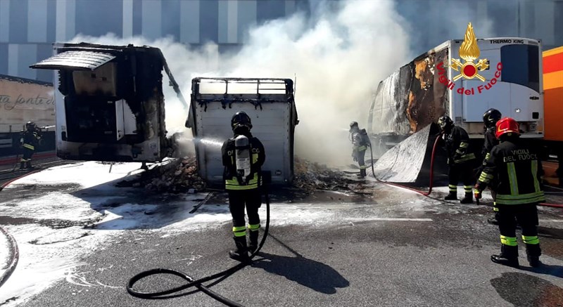 Fasi dell'intervento dei Vigili del Fuoco