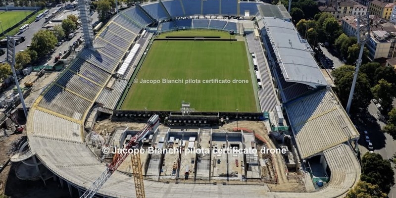 I lavori al palo visti dall'alto