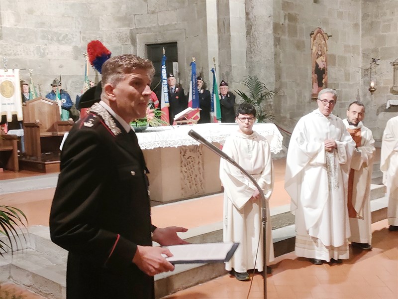 L’intervento del Tenente Colonello Michele Arturo comandante della Compagnia dei Carabinieri di Borgo di Borgo San Lorenzo.