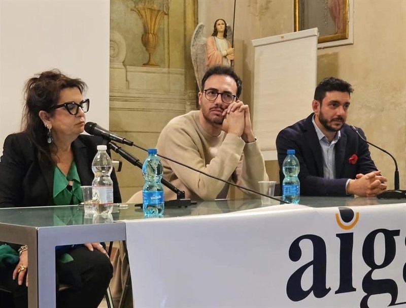 da sx la Dr.ssa Galeotti, l'Avv. Orlandi e Giuseppe Aversa