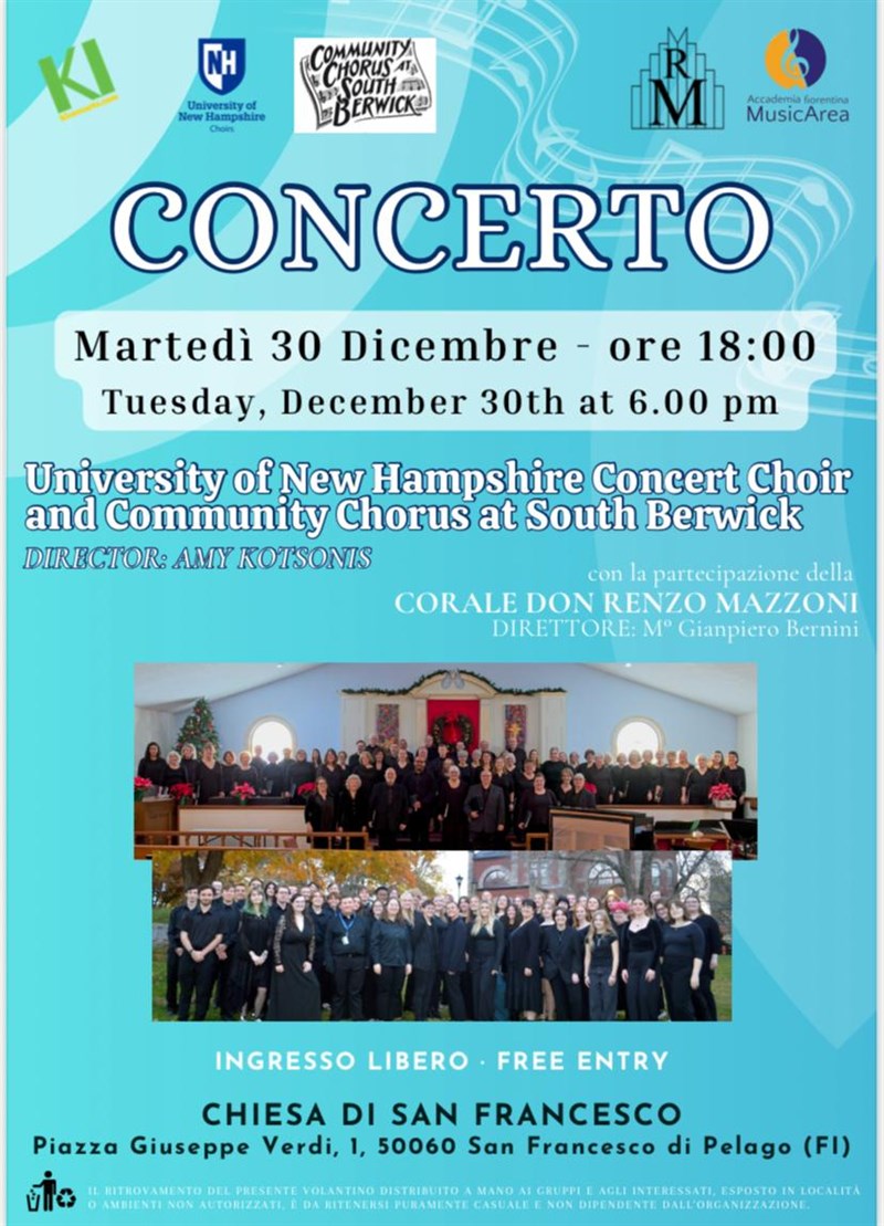 La locandina del concerto a Pelago   