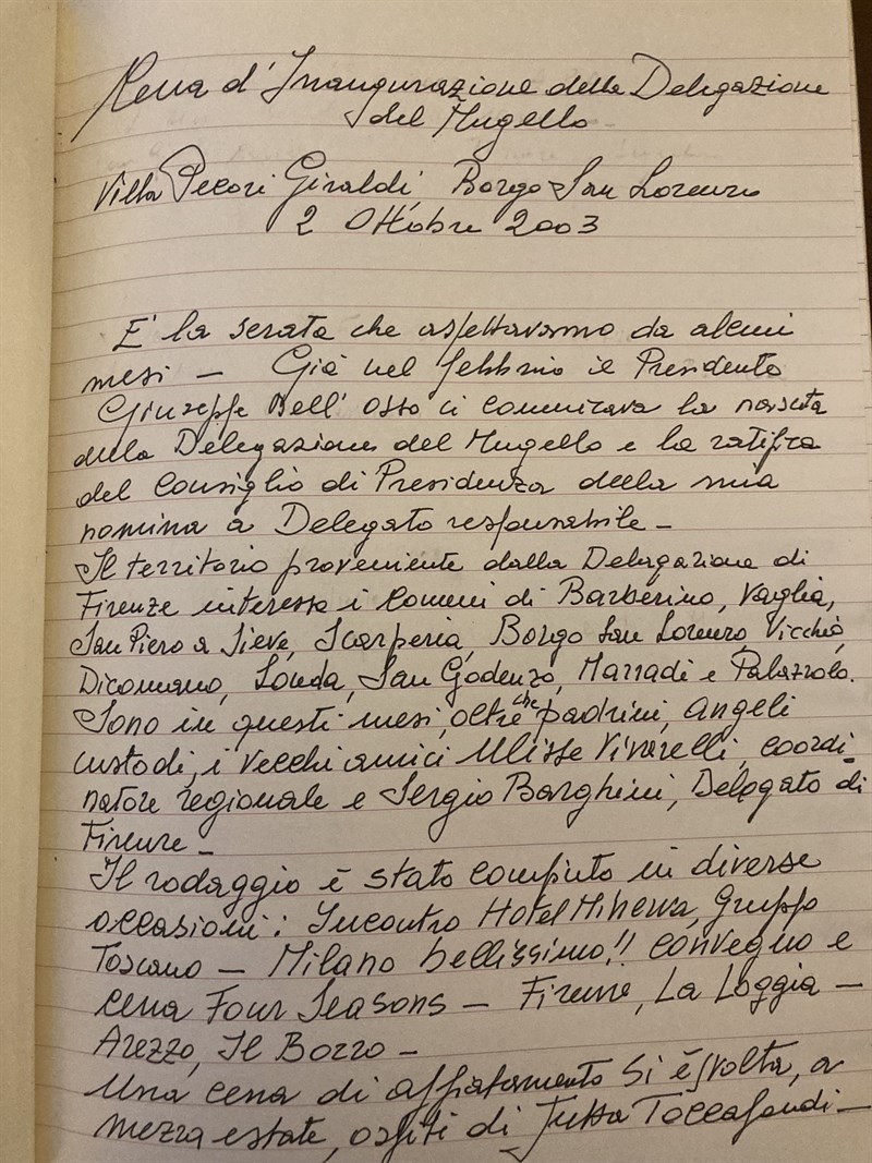 Pag. 1 manoscritto di Adriano Borgioli