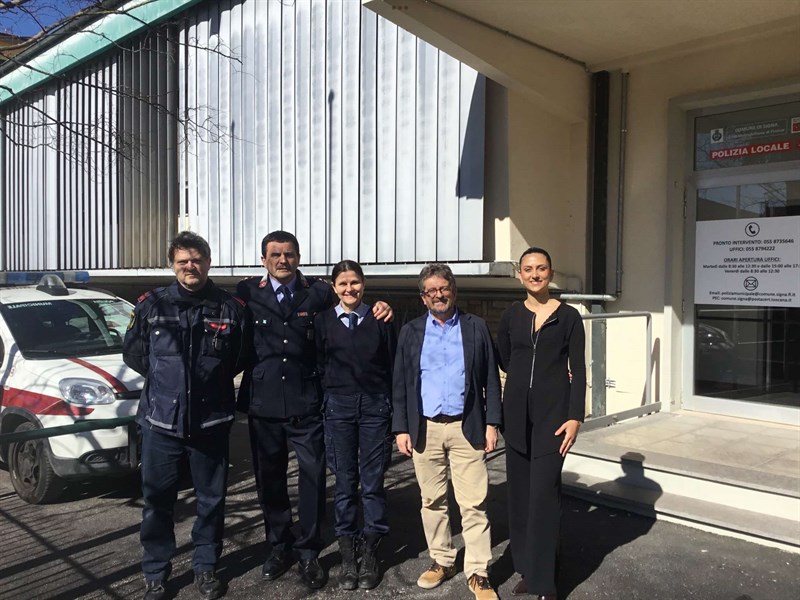 Il sopralluogo di Sindaco, Assessore e comandante alla nuova sede