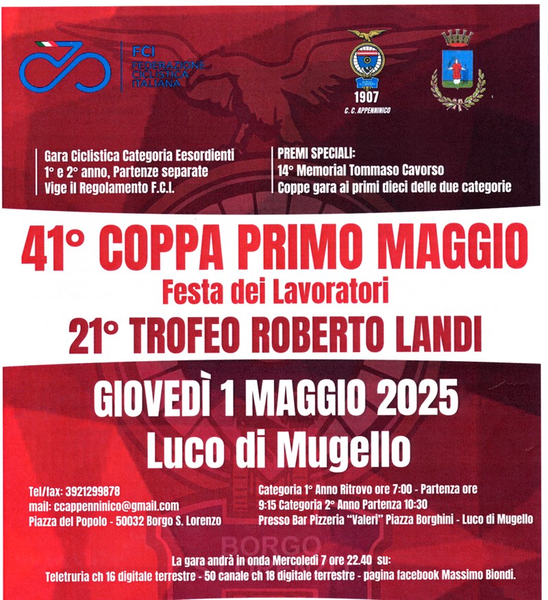 La locandina della gara ciclistica 