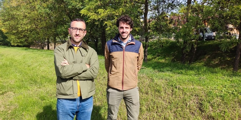 A sinistra l'assessore ai Lavori pubblici Giulio Saturnini, Paolo Giglioli, responsabile Lavori pubblici Comune di Greve