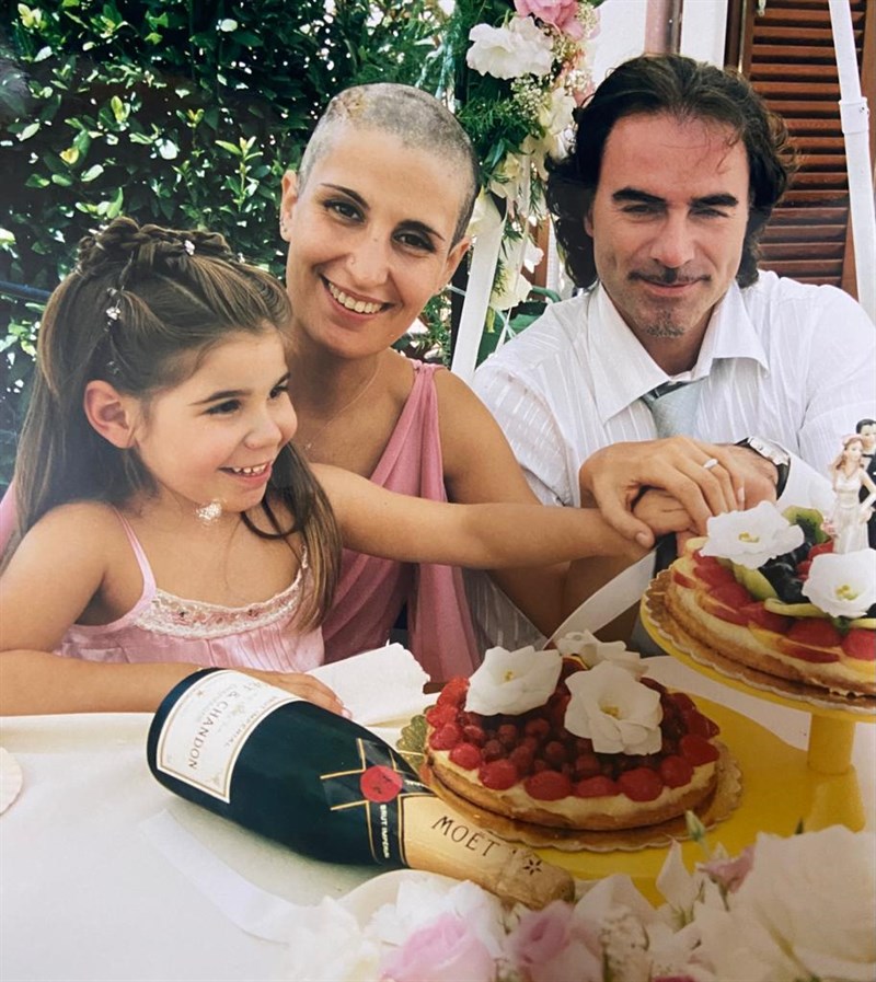 Paola Morandi e la sua famiglia il giorno del matrimonio