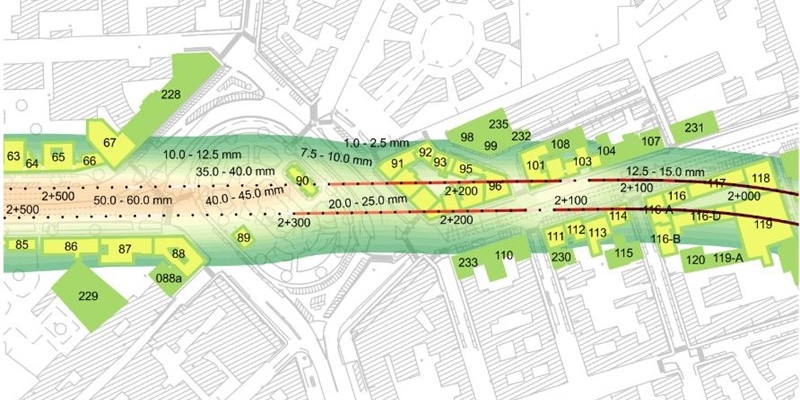 Il progetto aggiornato 2022 con le previsioni delle subsidenze in viale Lavagnini