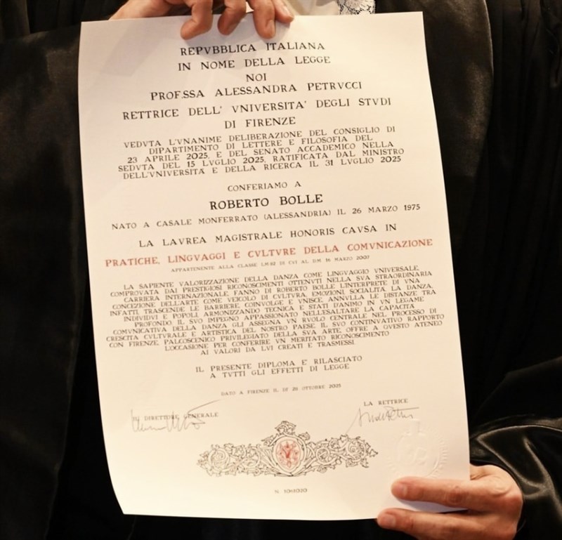 La cerimonia di Roberto Bolle