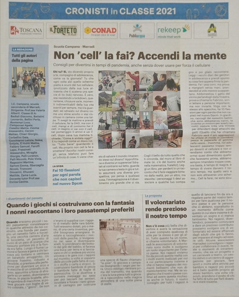 La pagina della scuola di Marradi