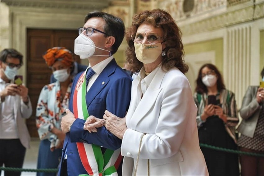 Sofia Loren col sindaco Dario Nardella