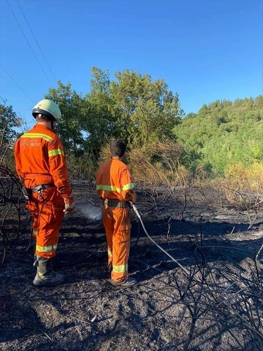 Incendio a Rufina- Croce Azzurra Pontassieve e pompieri a lavoro