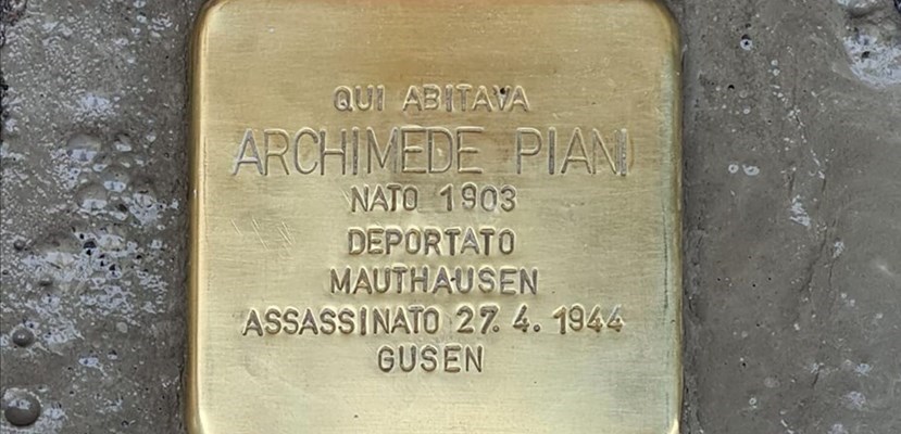 Archimede Piani, pietra di inciampo