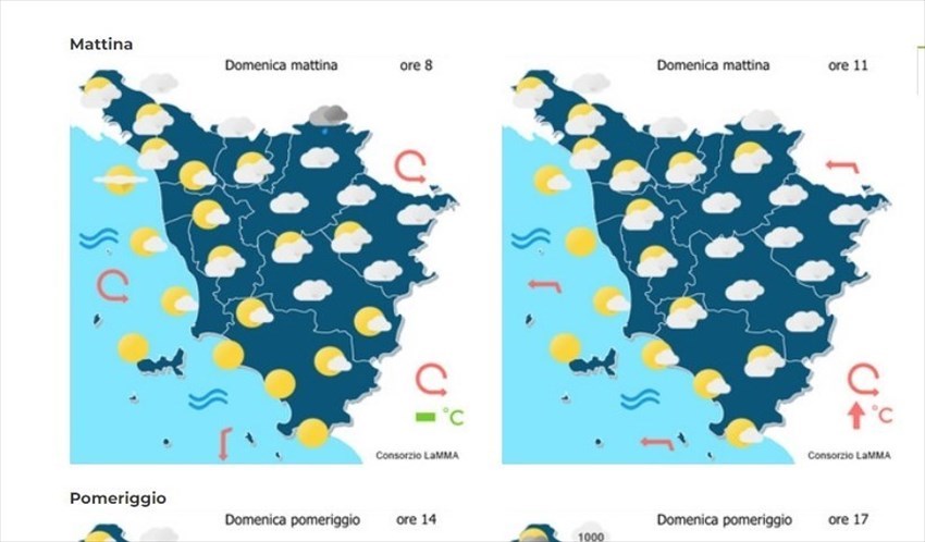 Le previsioni per domenica 3 aprile