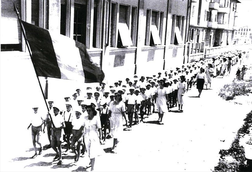 L’inaugurazione del  plesso scolastico dopo la seconda guerra mondiale.