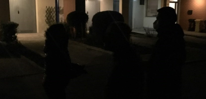 la strada al buio a San Piero a Ponti