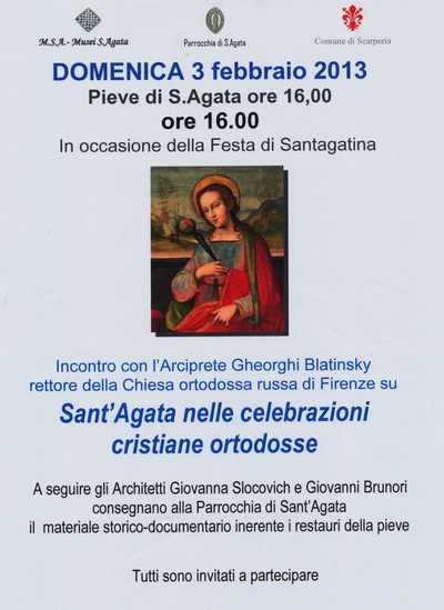 Sant'Agata. Domenica conferenza ecumenica. Info