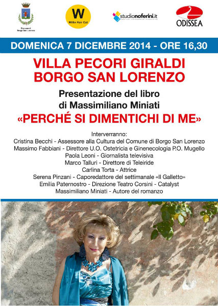 “Perche’ si dimentichi di me” nuovo libro di Massimiliano Miniati