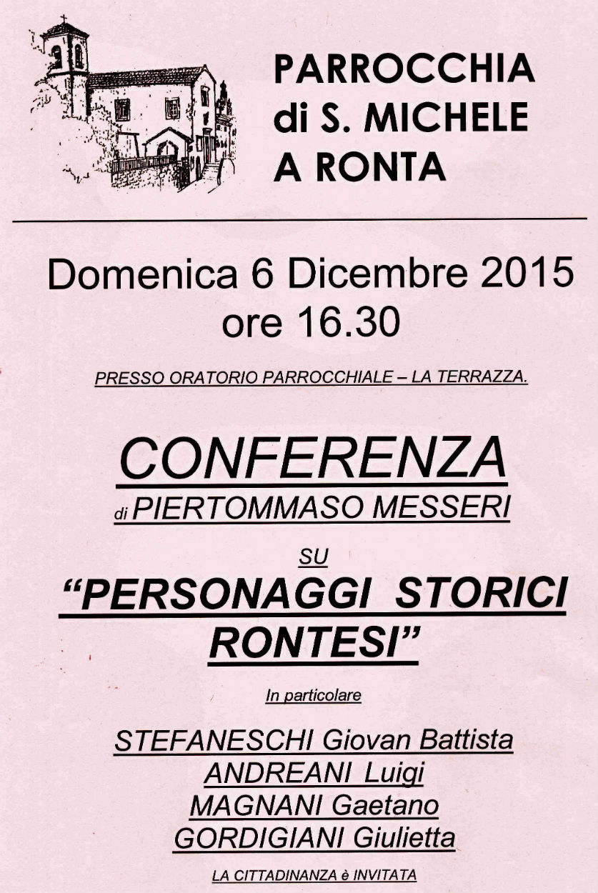 Conferenza sui personaggi storici di Ronta