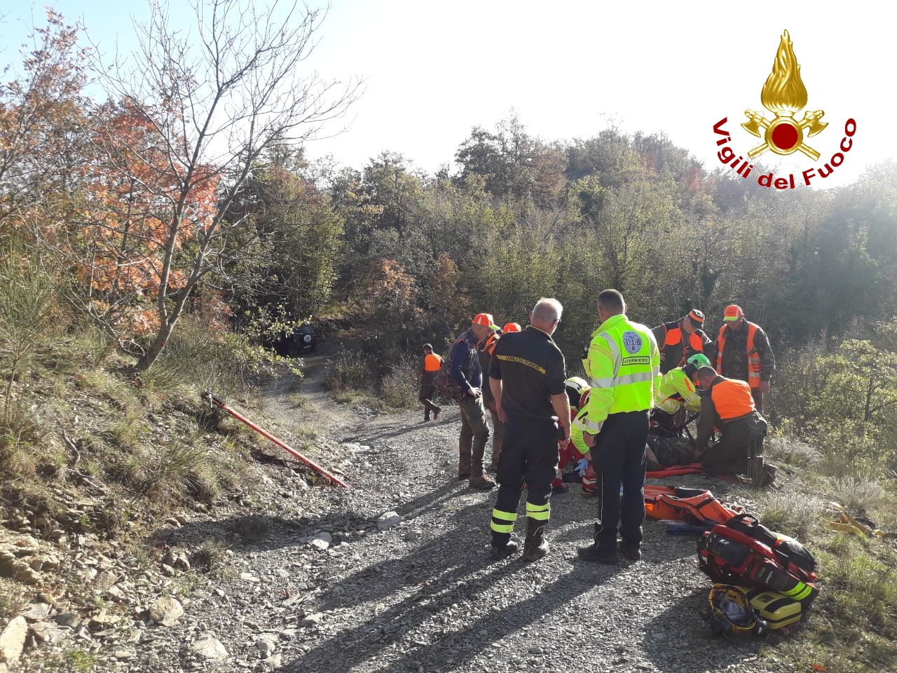 Santa Brigida. Infortunato nel bosco, recuperato da pompieri e Pegaso