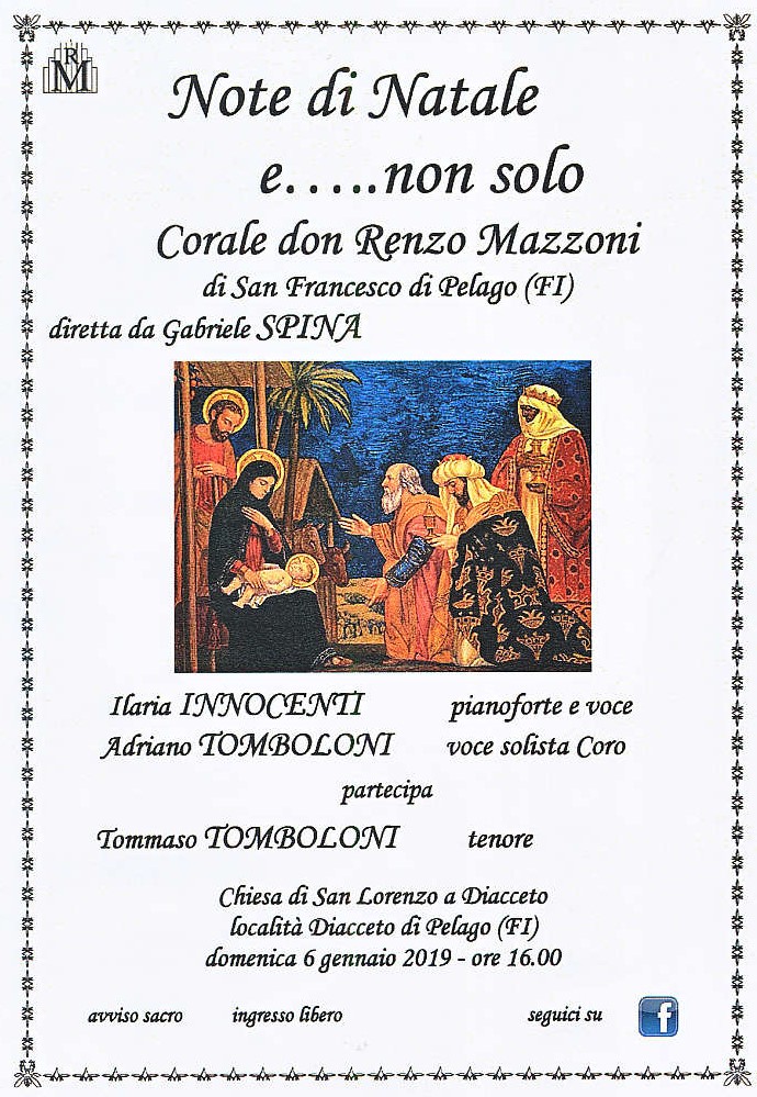 Concerto nella chiesa di San Lorenzo a Diacceto, il 6 gennaio