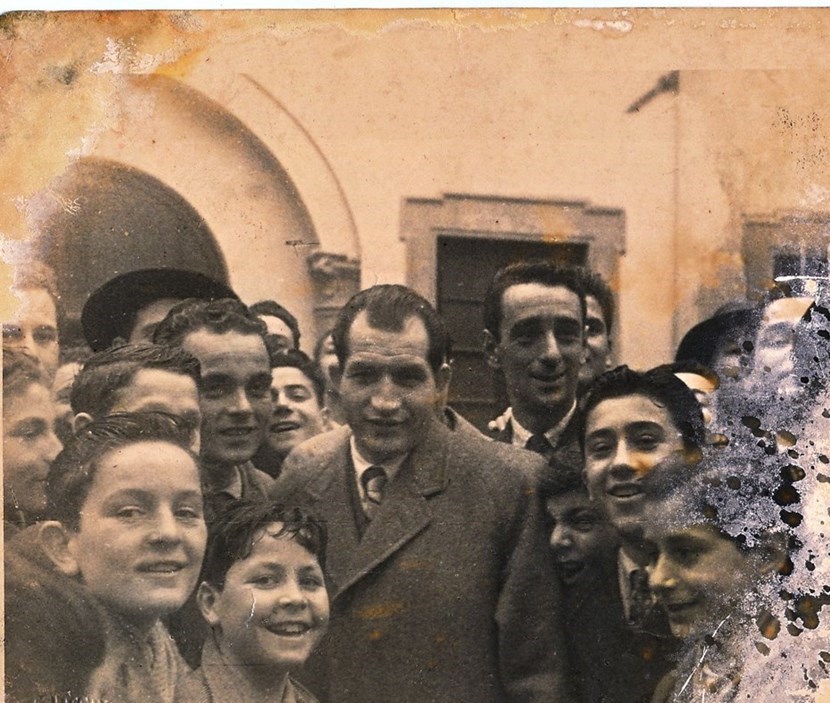 Gino Bartali a Borgo San Lorenzo nel febbraio del 1946, all’inaugurazione del “Gruppo Sportivo Gino Bartali”